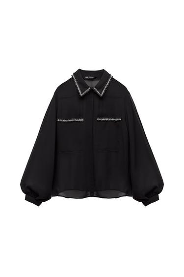 TEXTURED CROPPED SHIRT