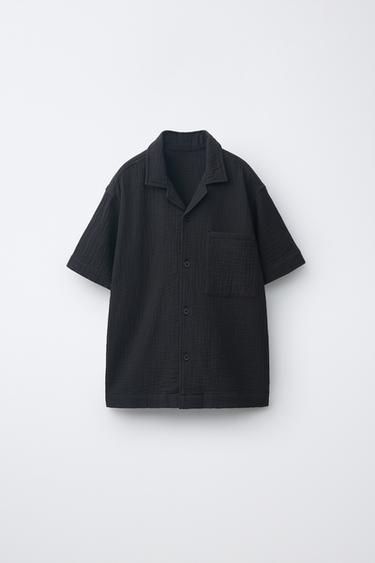 CAMISA BOWLING TEXTURA - Negro de Zara