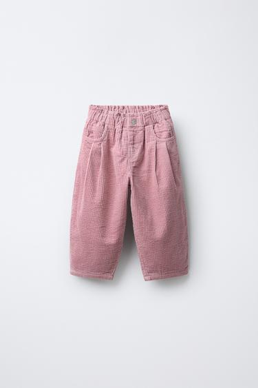 Zara 燈芯絨抓絨內襯長褲 - 粉紅色 - 圖片 0