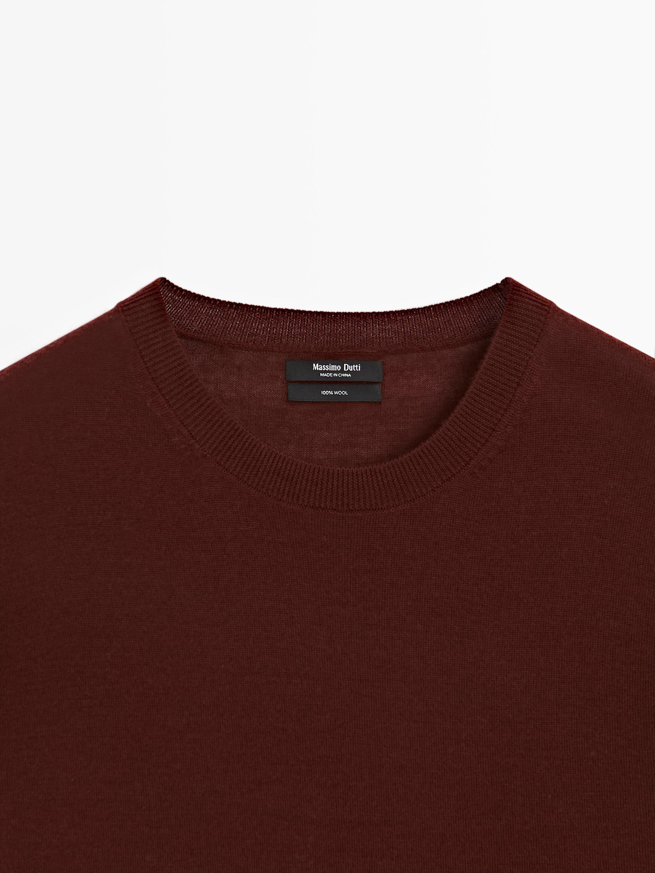 Pull en maille fine 100 % laine à col rond