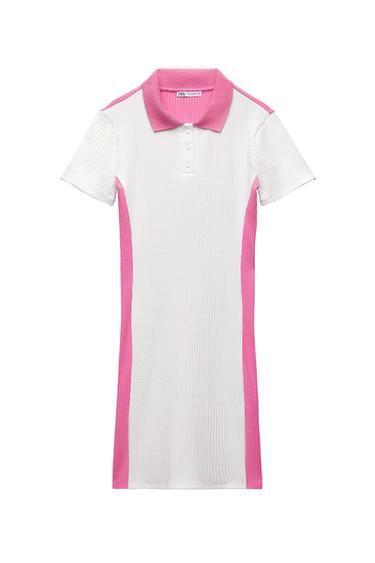 CONTRASTING RIBBED DRESS