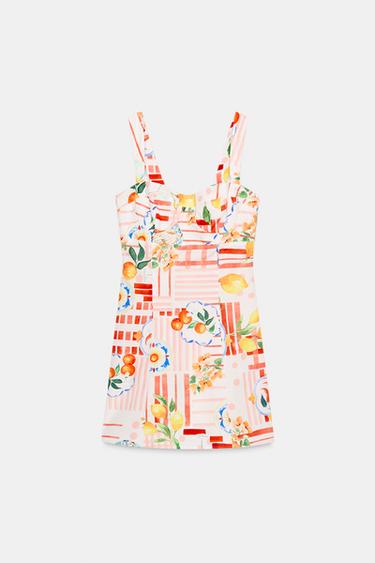 VESTIDO MINI ESTAMPADO - Multicolor de Zara