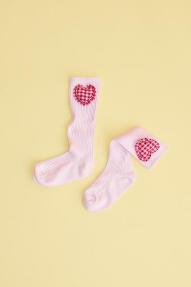 MEIAS CORAÇÃO VICHY - Rosa da Zara