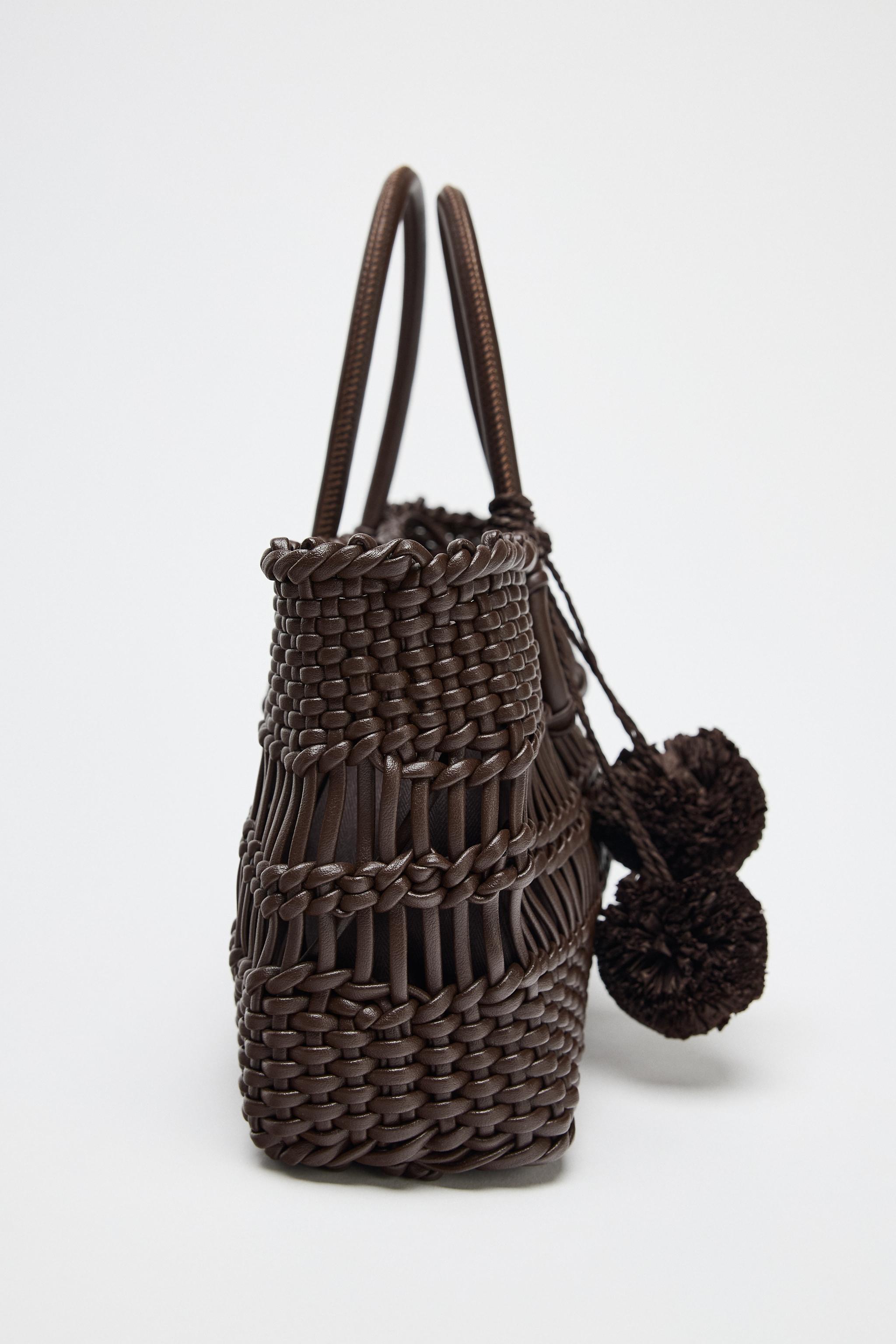 【ZARA】編み込みハンドバッグ チョコレート | 6262/510/721 ZARA NWT SS25 BRAIDED HANDBAG Chocolate 6262/510/721 | eBay