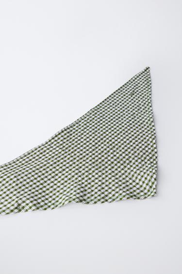 BANDANA À CARREAUX VICHY - Vert / Écru de Zara - Image 1
