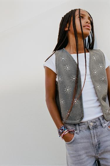 جيليه DENIM STRASS - رمادي أنثراسايت الخاص بـ Zara