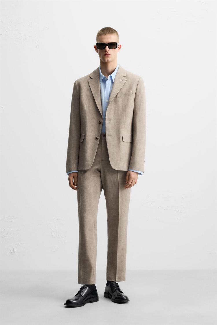 Slim Fit Cappotto Bianco Uomo Zara Blazer Suit Giacca Beige Abito