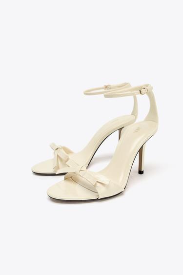 BOW HEELED SANDALS - Ecru White by Zara