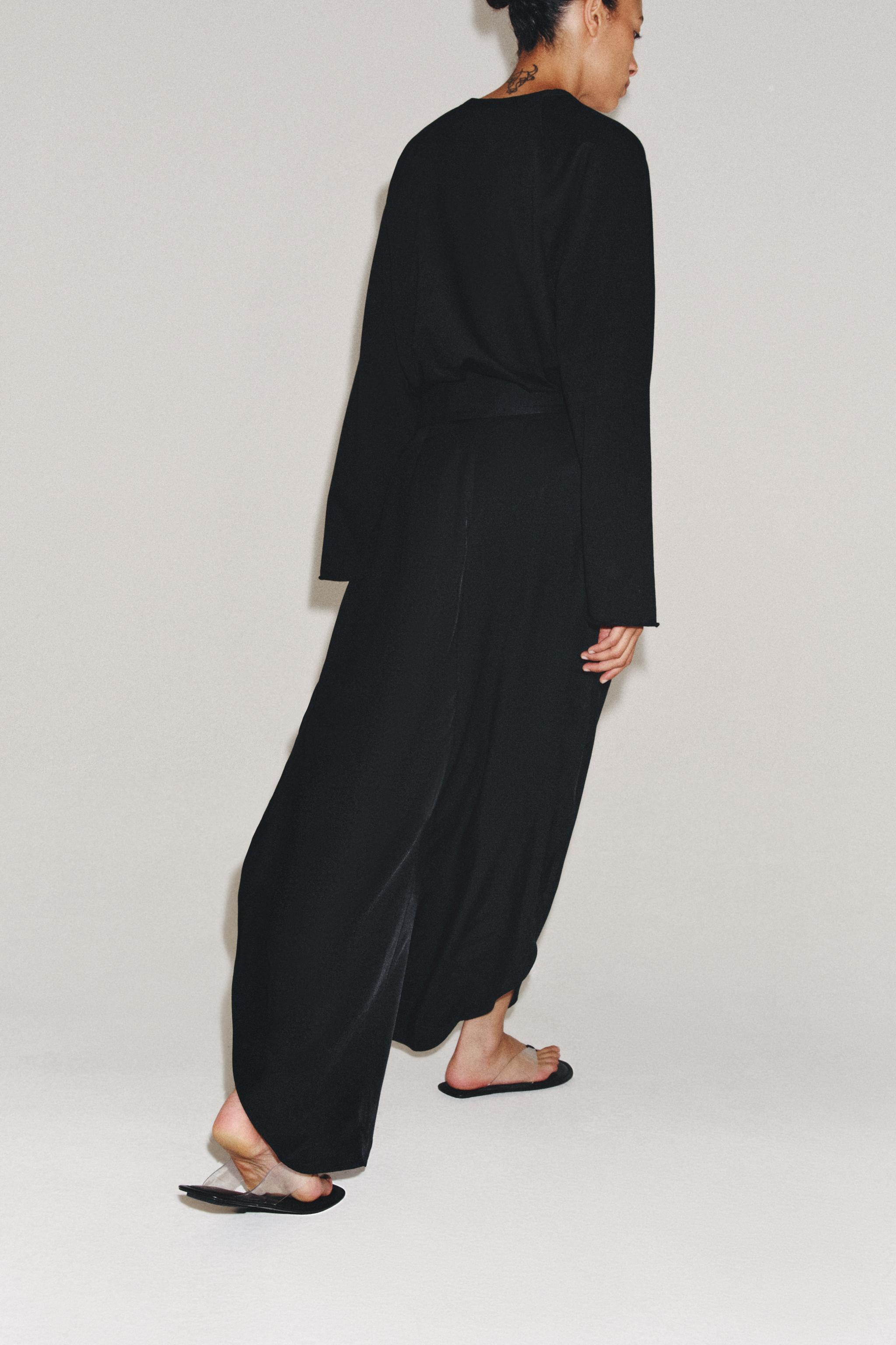 Zara ZW COLLECTION YIRTMAÇLI PANTOLON görsel 3