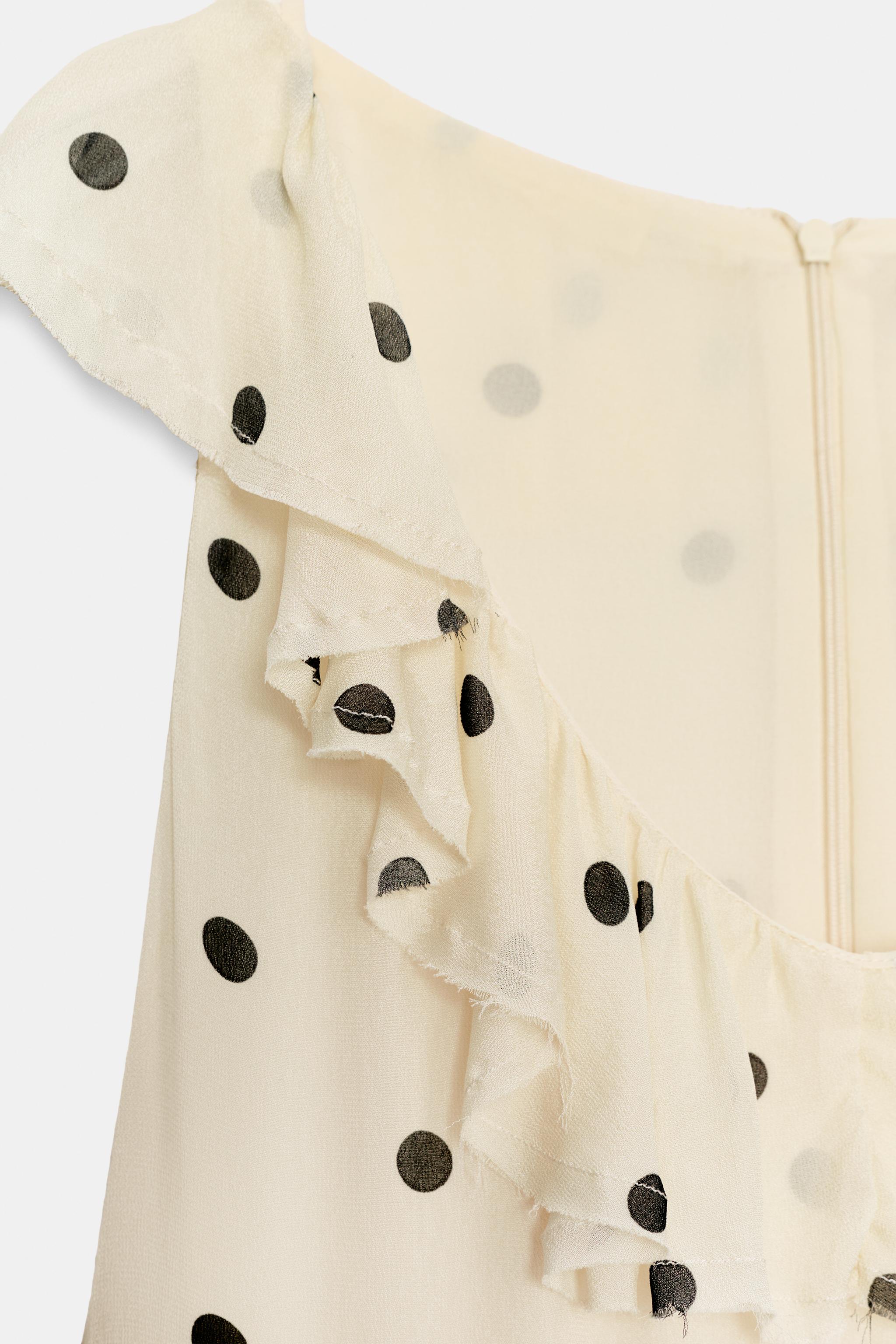 ASYMMETRICAL POLKA DOT DRESS