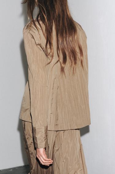 CHEMISE PLISSÉE ZW COLLECTION - Beige de Zara - Image 2