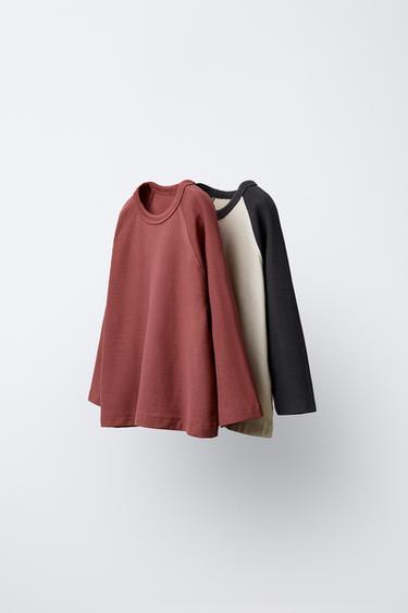 PACK DOS CAMISETAS MANGA RANGLÁN LOGO - Gris antracita de Zara