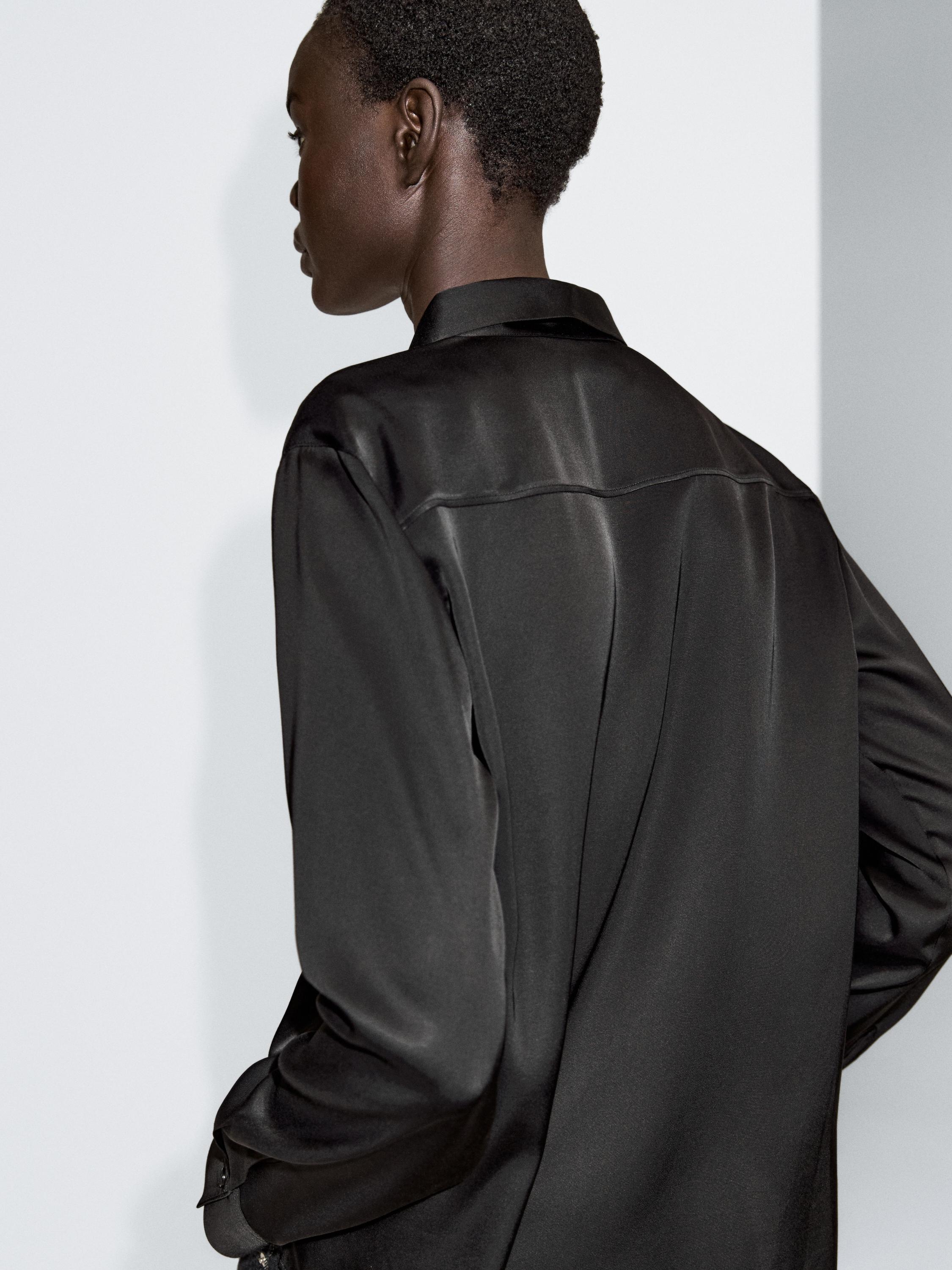 Flowing satin shirt