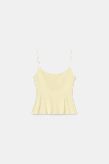 TOP PEPLUM - Amarillo claro de Zara - Imagen 0