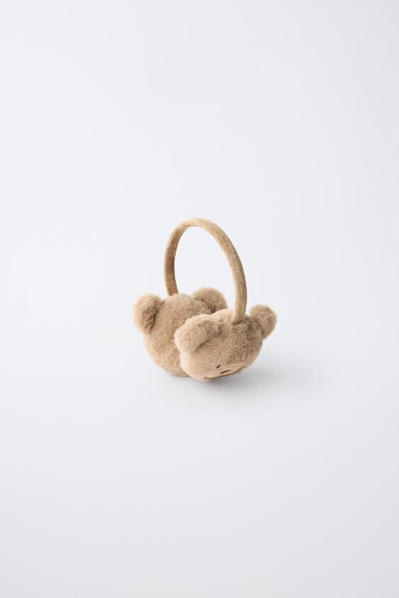 FAUX FUR BEAR EARMUFFS - Brown de Zara - Imagen 0
