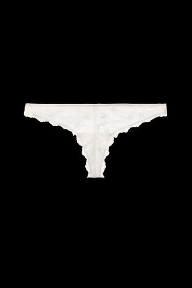 LACE THONG - Oyster-white by Zara - Image 0