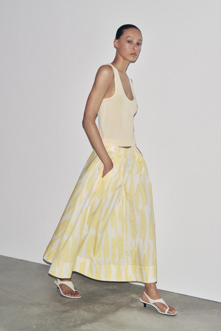 SAIA MIDI ESTAMPADA ZW COLLECTION estamp-2 ZARA Brasil