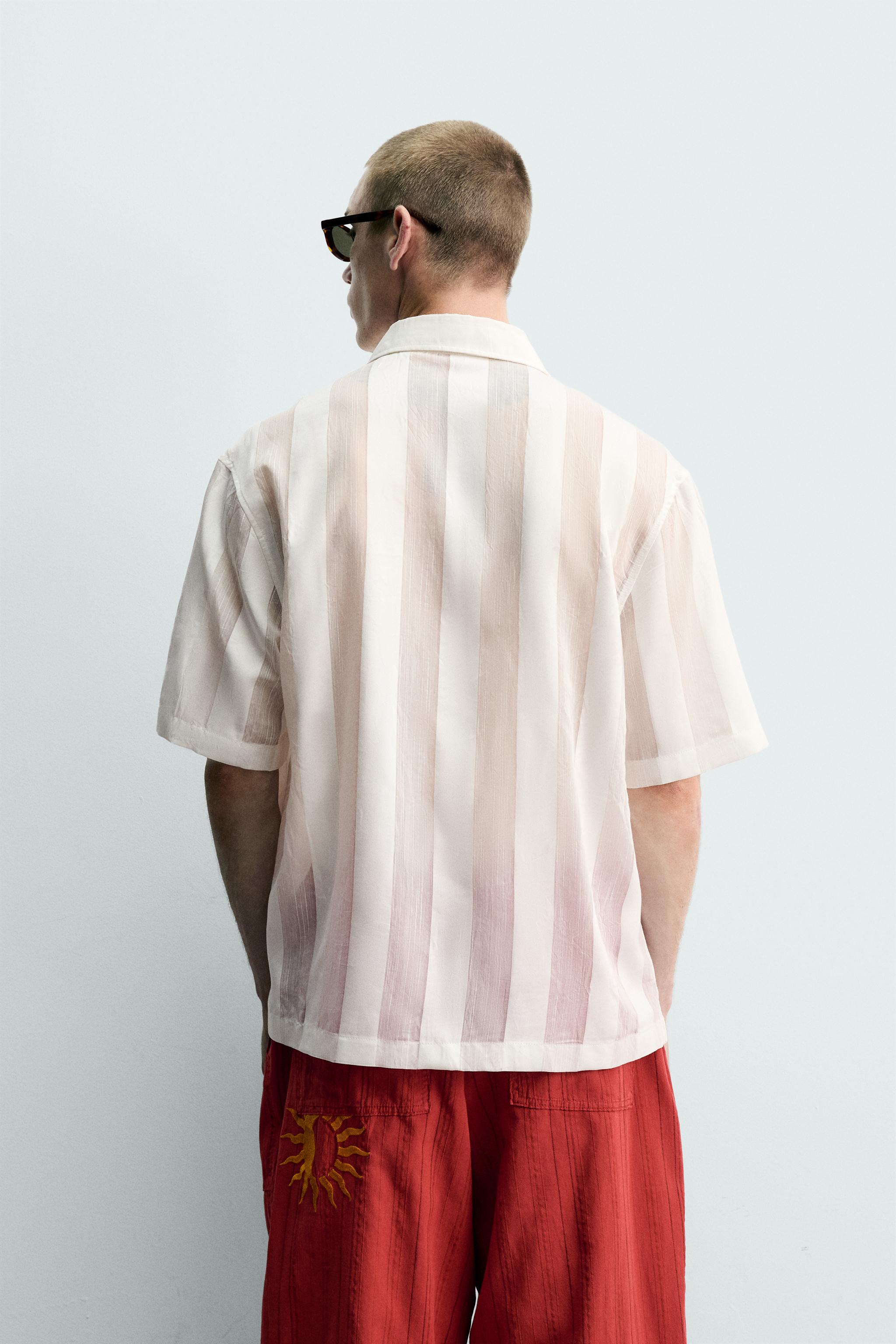 EMBROIDERED STRIPED JACQUARD SHIRT