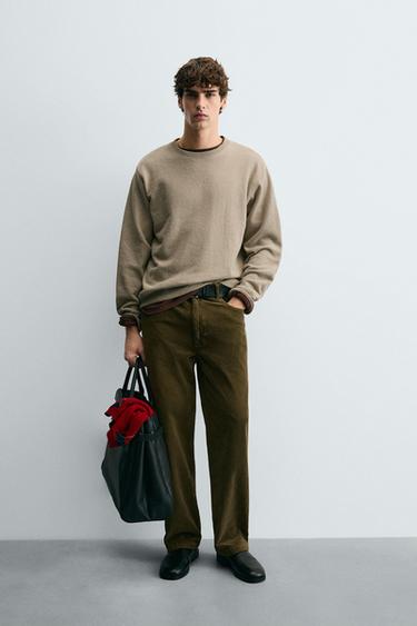 TEXTURED CREWNECK SWEATSHIRT - Light beige by Zara