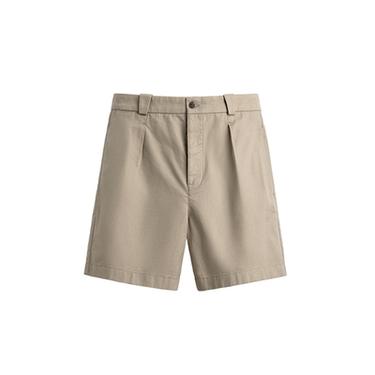 LYOCELL - COTTON PLEATED BERMUDA SHORTS - Beige marl by Zara