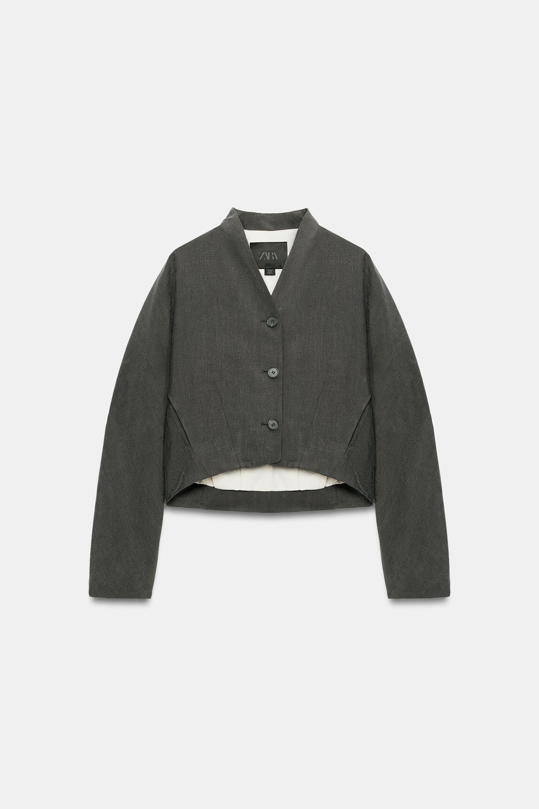 ZW COLLECTION SHORT JACKET - Anthracite grey | ZARA United Kingdom