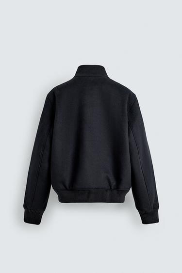 QUILTED JACKET WITH WOOL - Navy blue by Zara - Image 7