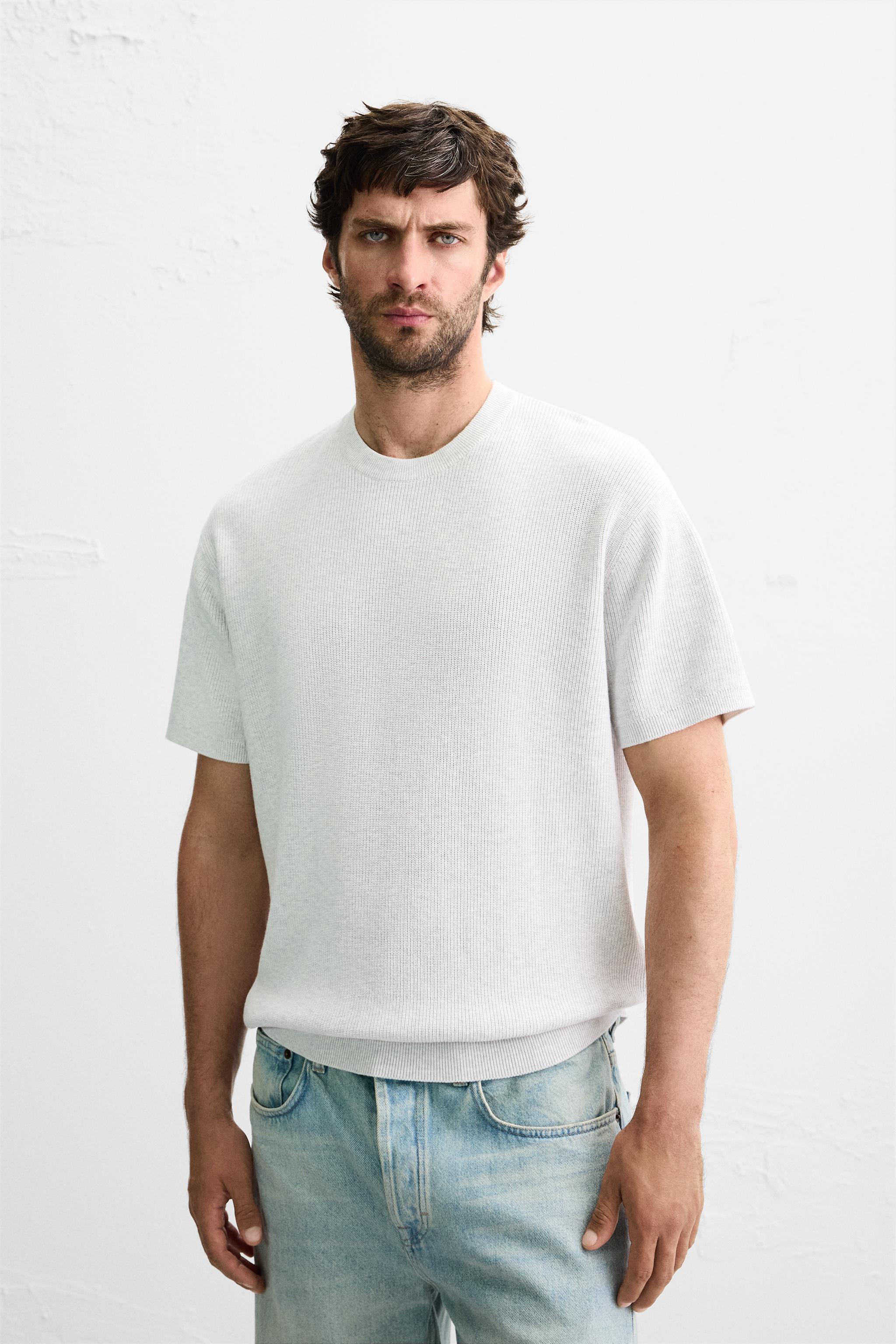 ★ドイツ発*ZARA*新作*パールニットTシャツ/OYSTER-WHITE★ PRINTED T-SHIRT - Oyster-white | ZARA United States