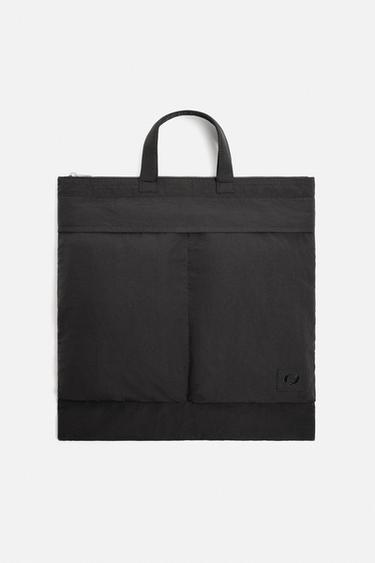 NYLON SHOPPER BAG - Black by Zara - Image 0