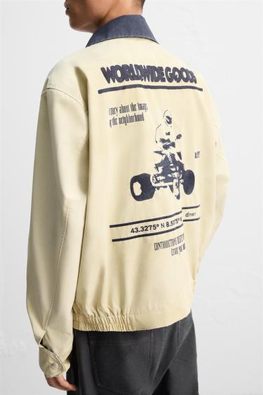 VESTE DÉLAVÉE BRODÉE - Blanc cassé de Zara - Image 6