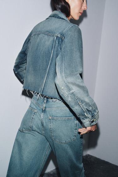 VESTE COURTE EN JEAN ZW COLLECTION - Bleu délavé de Zara - Image 1