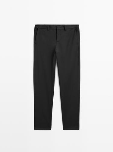 Pantalon en laine mélangée - Noir de Zara