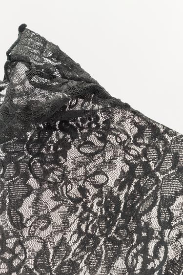 FLORAL EMBROIDERY LACE BODYSUIT - Grey by Zara - Image 4