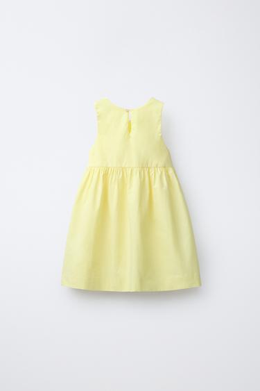 POPLIN DRESS WITH BOW - Yellow by Zara - Image 1