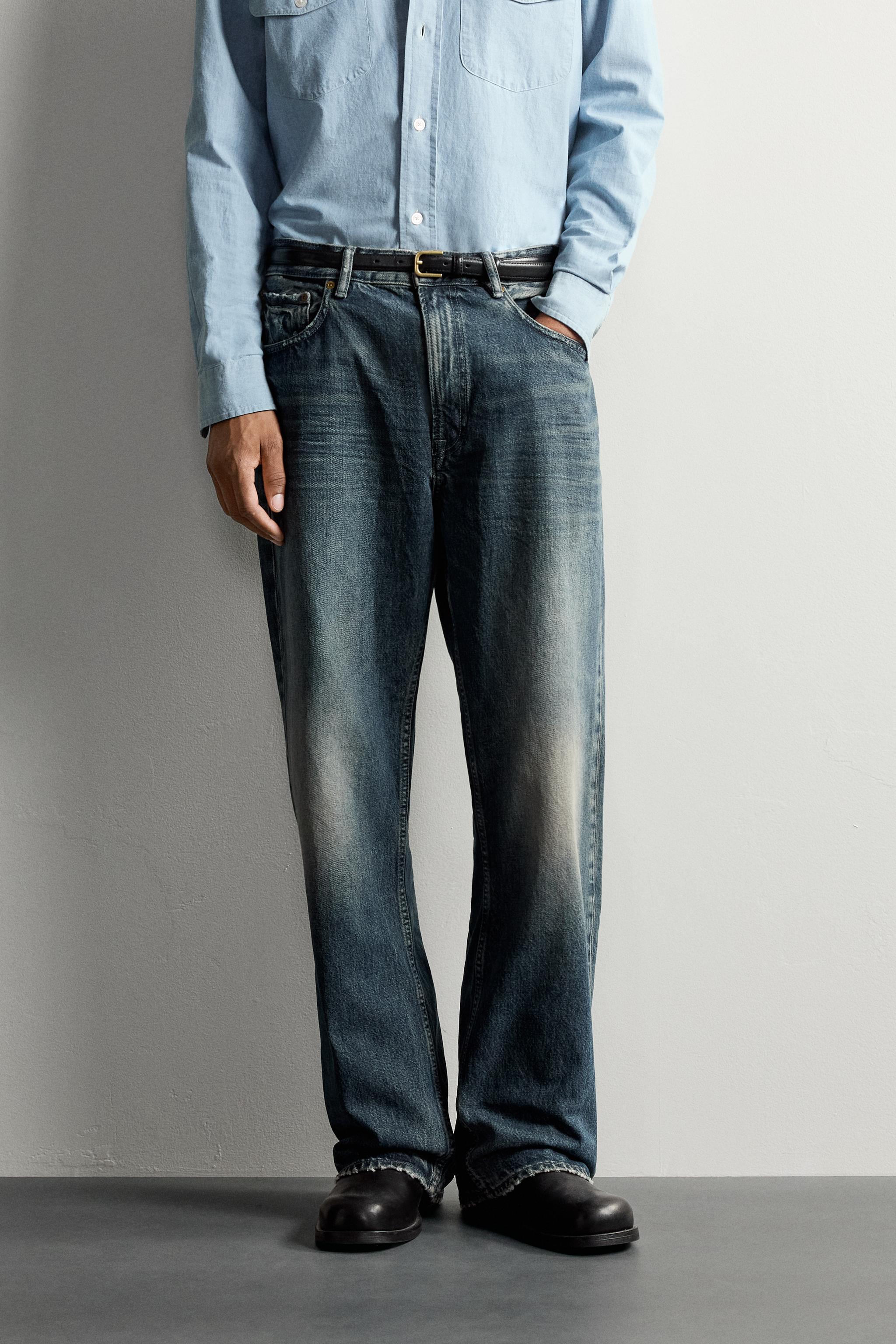LOOSE FIT JEANS — Navy blue