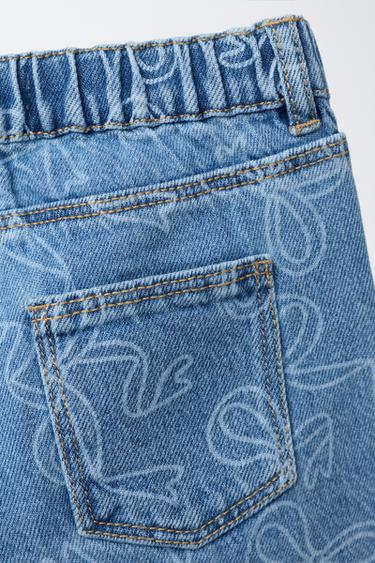 RIBBON STRAIGHT-LEG JEANS - Blue by Zara - Image 3