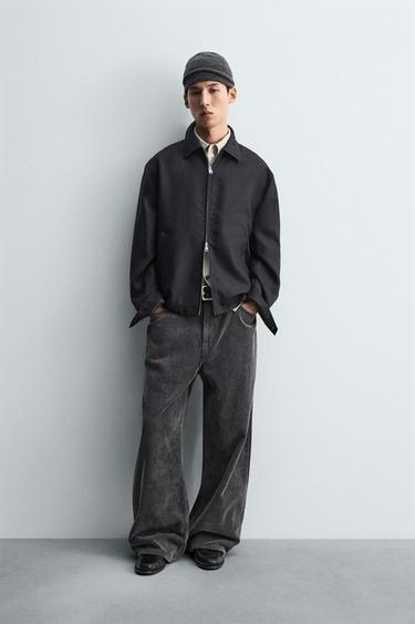 릴렉스핏 코듀로이 팬츠 - Zara 다크 그레이