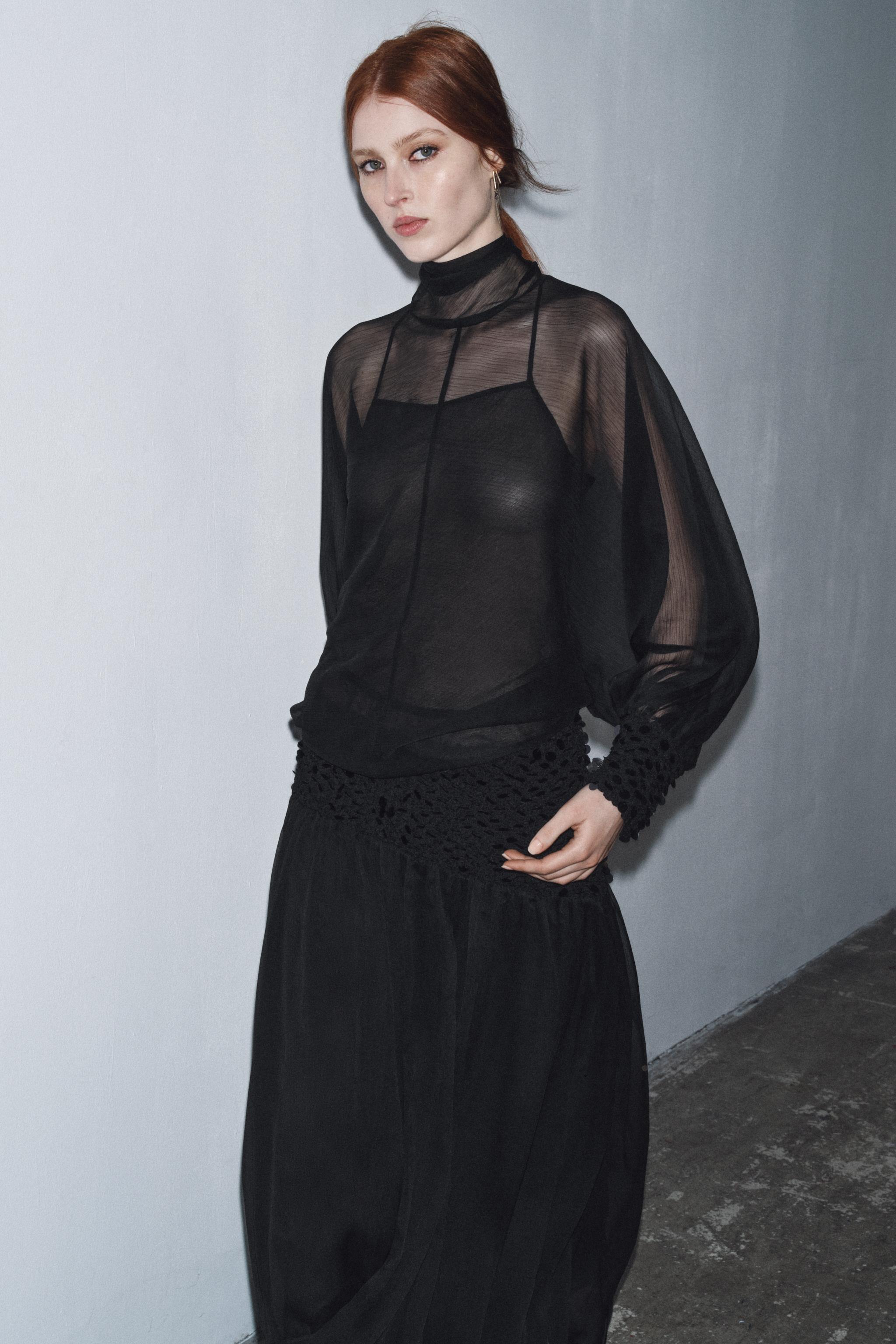 ZW COLLECTION SEMI-SHEER BLOUSE