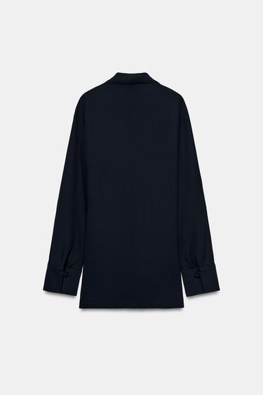 ZW COLLECTION FLOWING SHIRT - Navy blue by Zara - Image 6