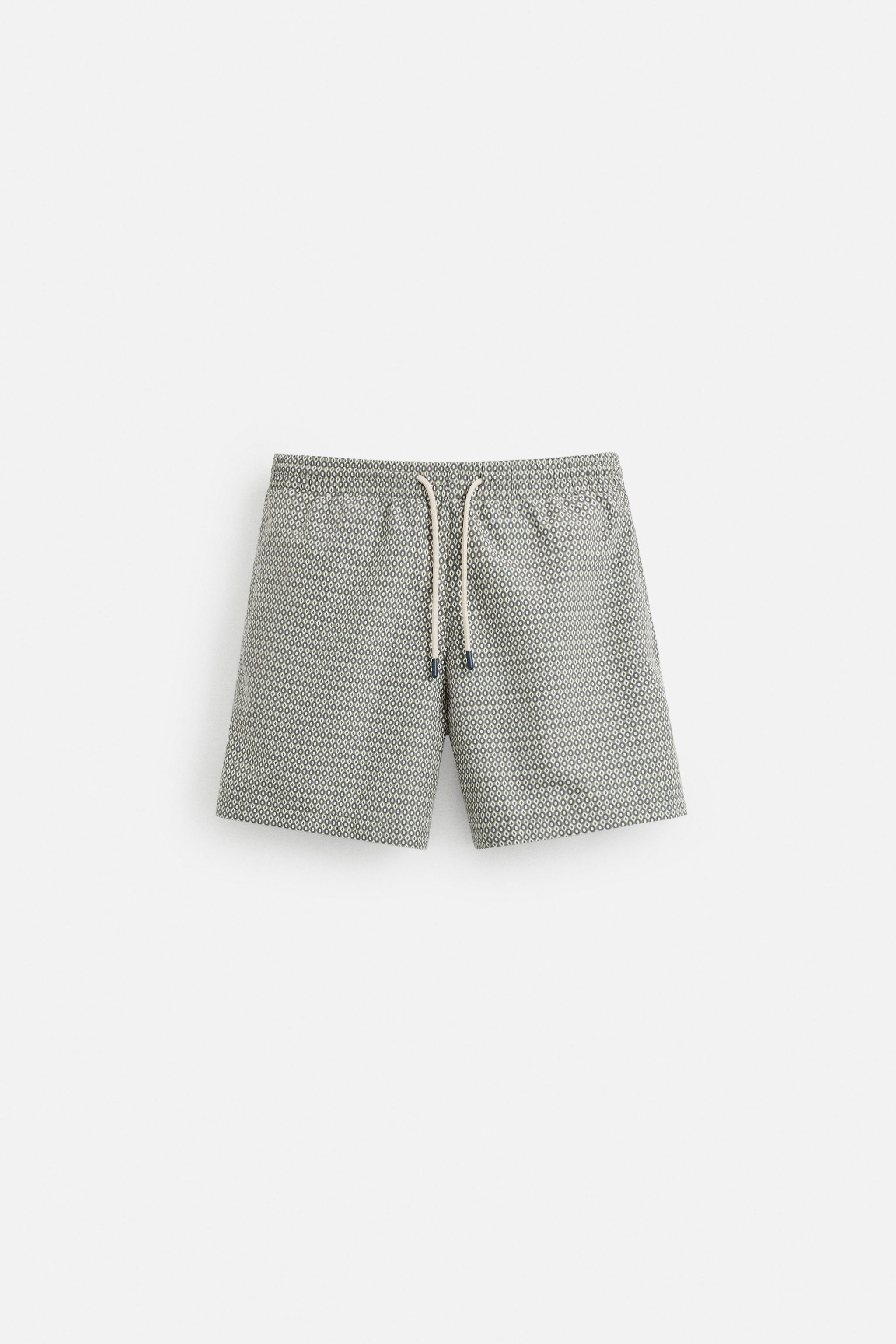 GEOMETRIC PRINT MID-LENGTH SWIMSUIT