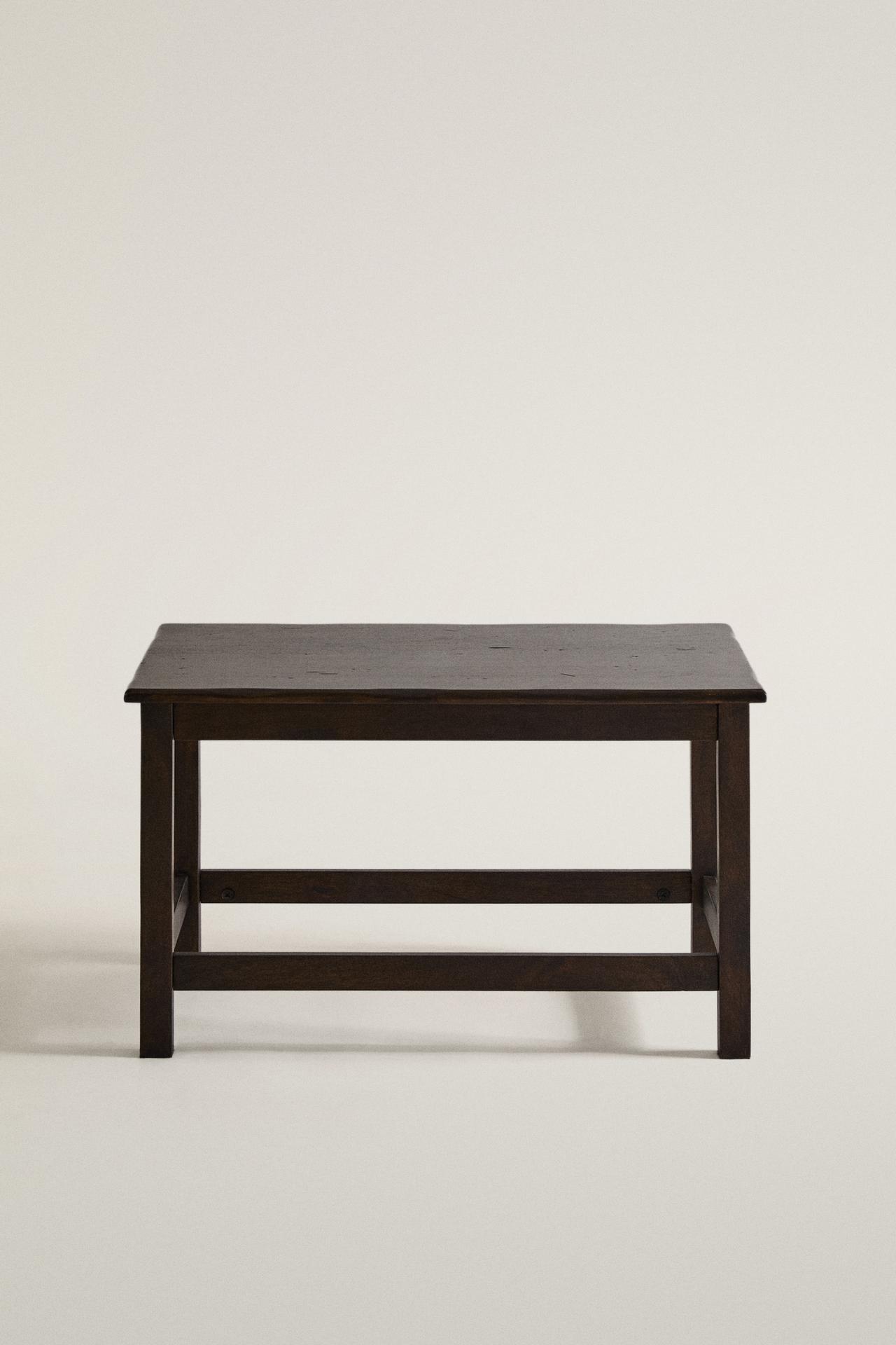 WOODEN SIDE TABLE — Brown