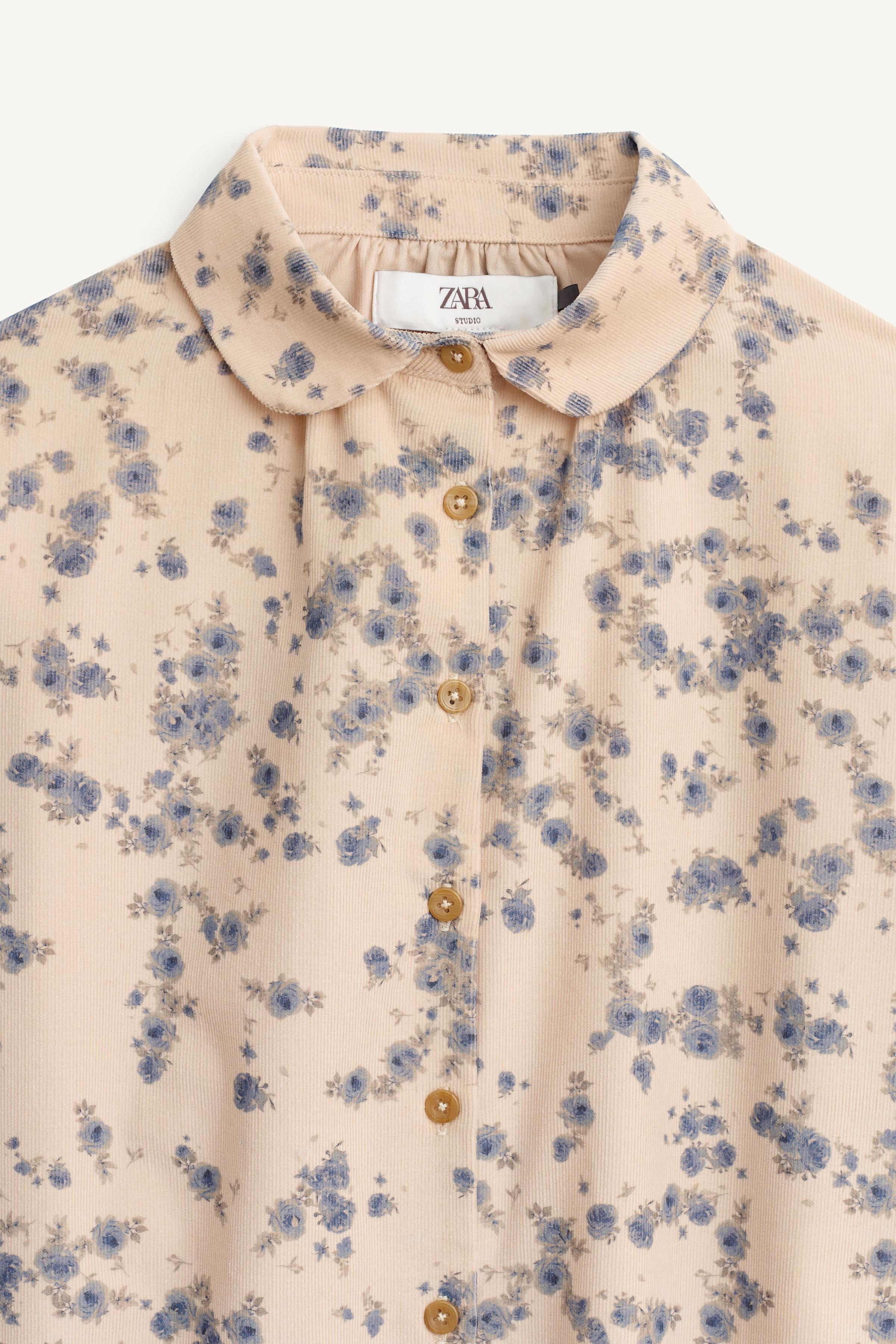 CHEMISE EN VELOURS CÔTELÉ FIN À IMPRIMÉ FLEURI ÉDITION LIMITÉE