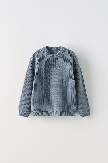 KNIT SWEATER - Blue grey by Zara