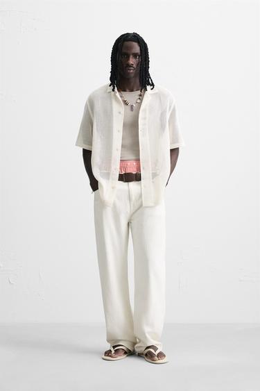 OPEN TEXTURED SHIRT - Ecru by Zara