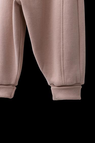 PANTALÓN JOGGER LOGO FLOCK - Rosa claro de Zara