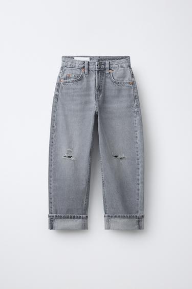 ДЖИНСЫ BARREL С РАЗРЕЗАМИ — СЕРЫЙ от Zara