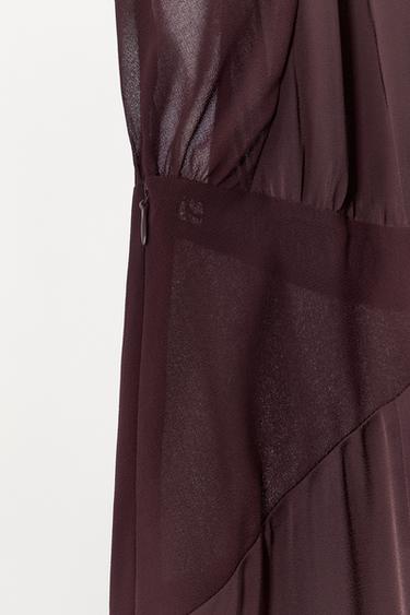ROBE LONGUE COMBINÉE - Grenat de Zara - Image 5