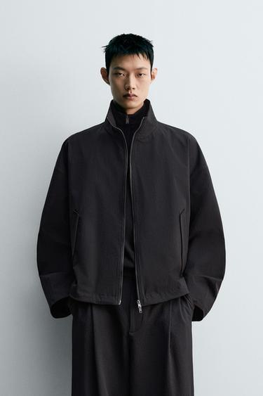 Zara 紋理感科技外套 - 黑色