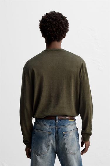 WOOL - COTTON SWEATER - Khaki by Zara - Image 2