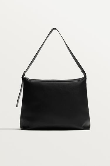 ÇANTË SHOPPER LËKURE LIMITED EDITION - I zi nga Zara