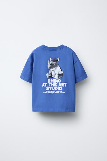 T-SHIRT IMPRIMÉ - Bleu de Zara - Image 1